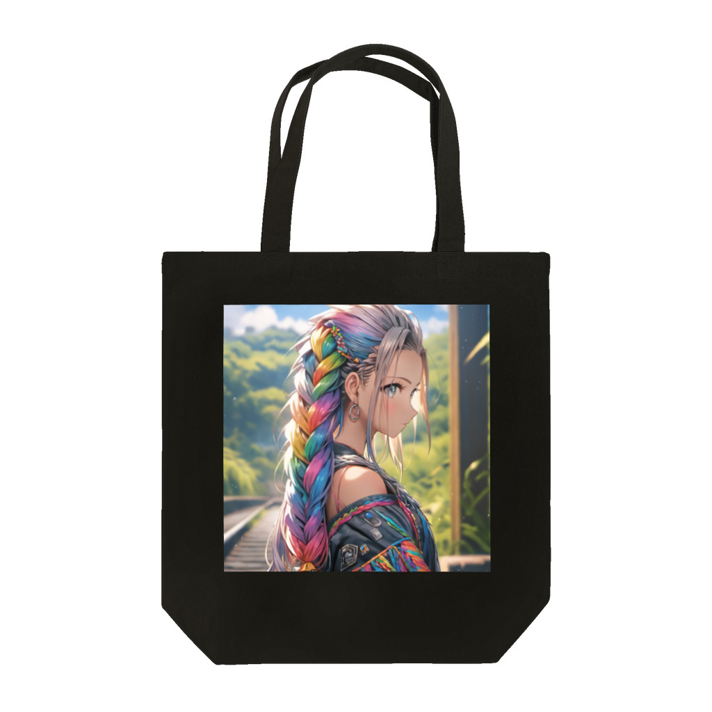 かわいい娘ショップのレインボウ娘 Tote Bag