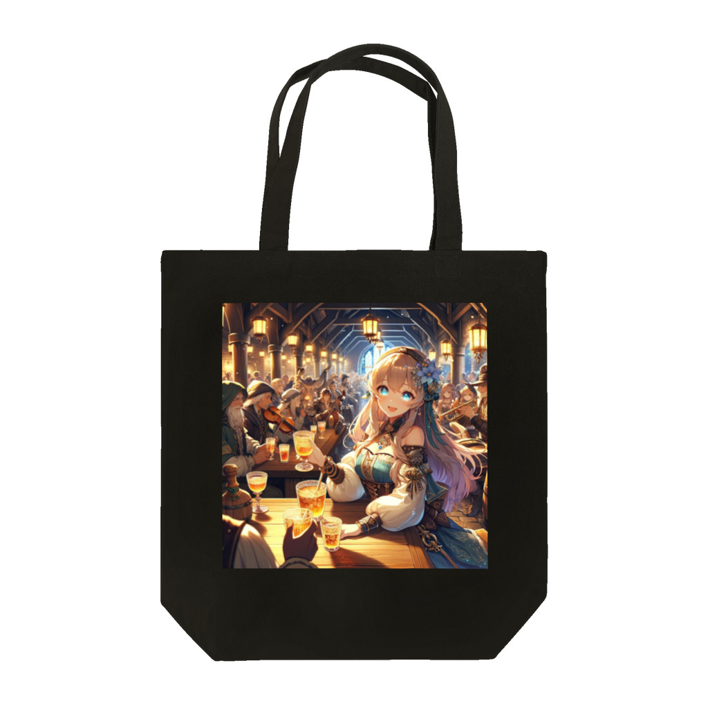 kaitaku1215の中世ファンタジー美少女の大冒険 酒場と楽器演奏 Tote Bag