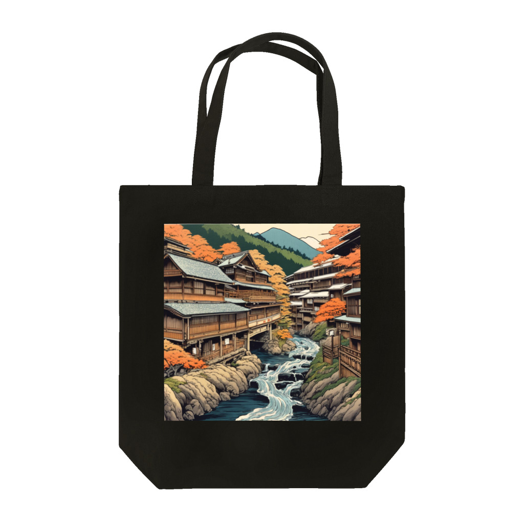 日本の風景 COOL JAPANの日本の風景、温泉街　Japanese hot spring town トートバッグ