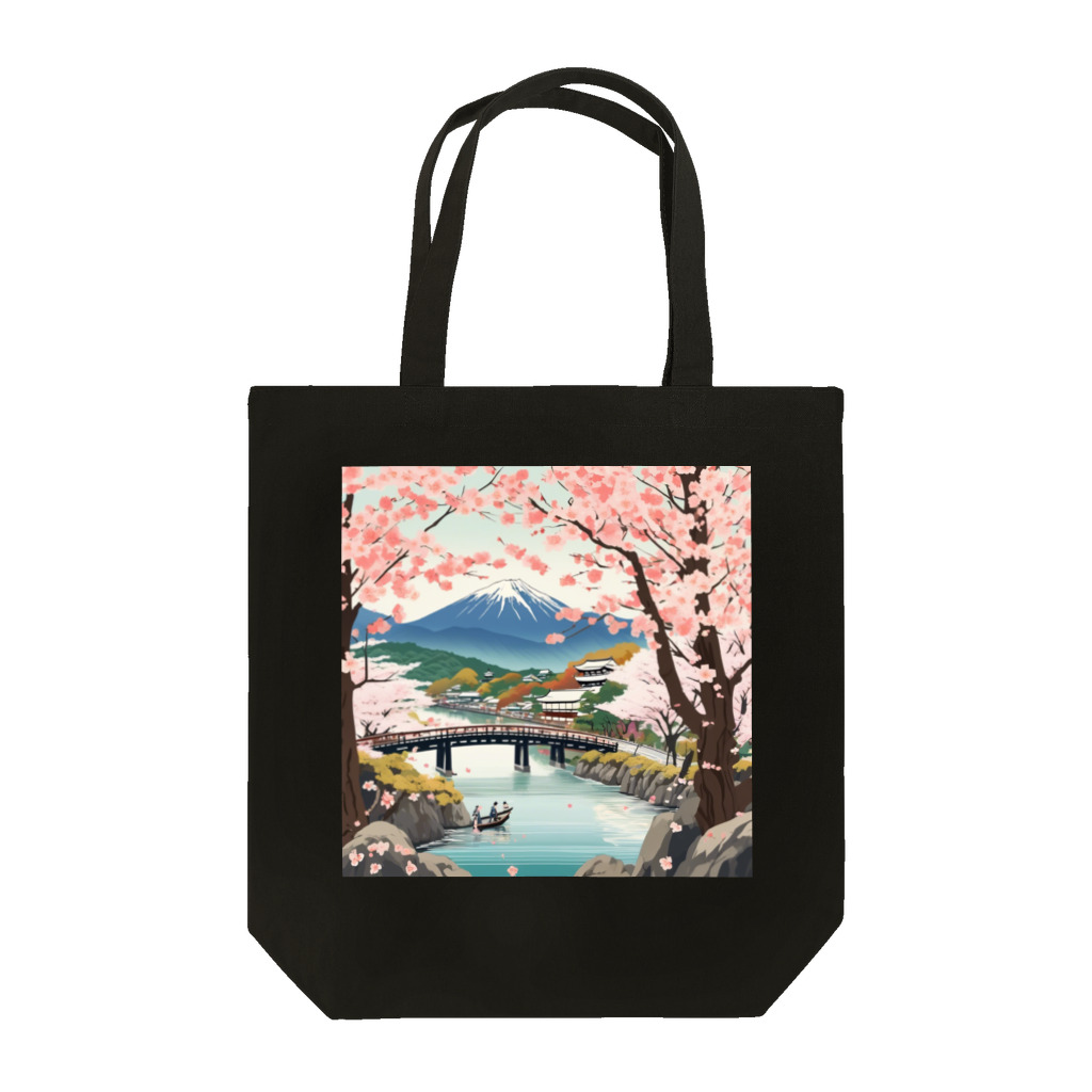日本の風景 COOL JAPANの日本の春、満開の桜　Japanese spring  Cherry Blossom Tote Bag