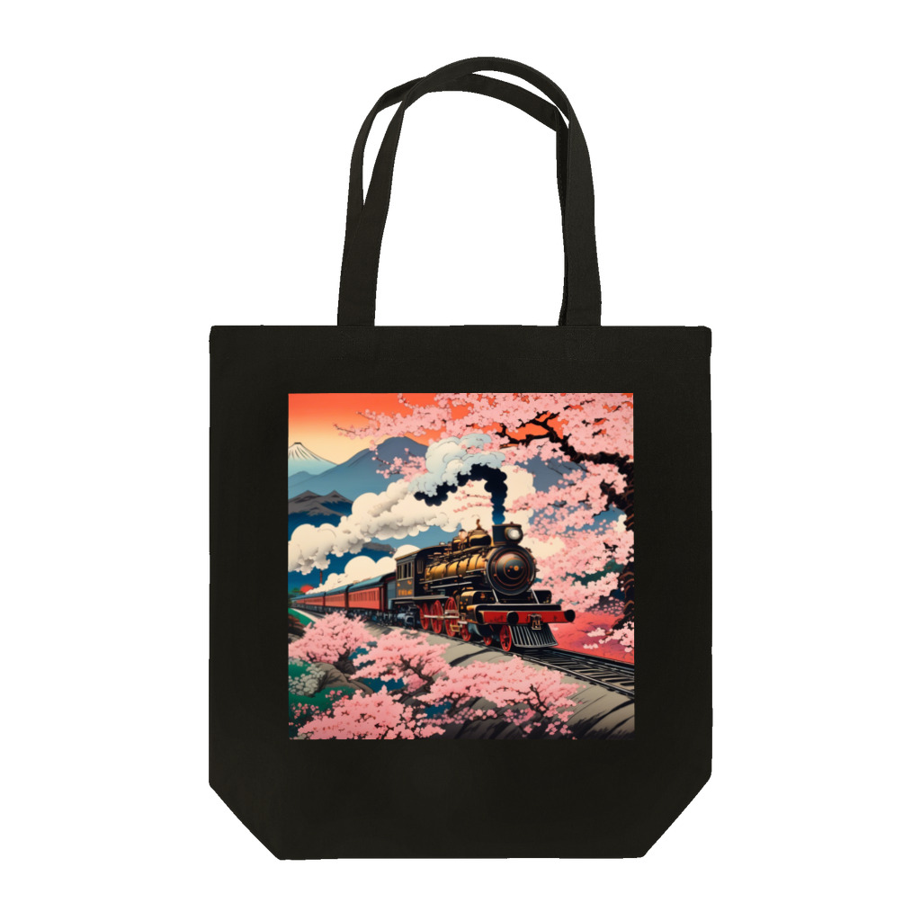 日本の風景 COOL JAPANの日本の風景:SL 蒸気機関車、 Japanese senery: steam locomotive Tote Bag