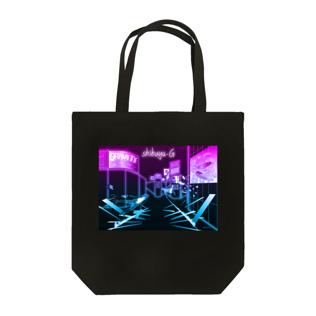 ラスティの無重力ショップのshibuya-G サイバーカラーVer. Tote Bag