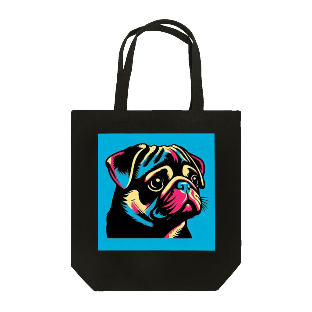 黒パグ🖤Black Pug laboratory🖤のBlue Pug series Tote Bag