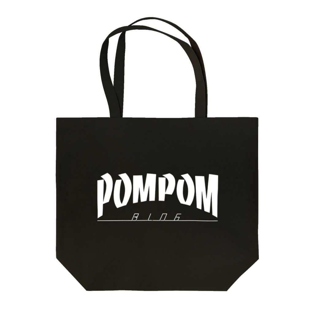 mf@PomPomBlogのThrasher Pom Pom Blog Logo（white） トートバッグ