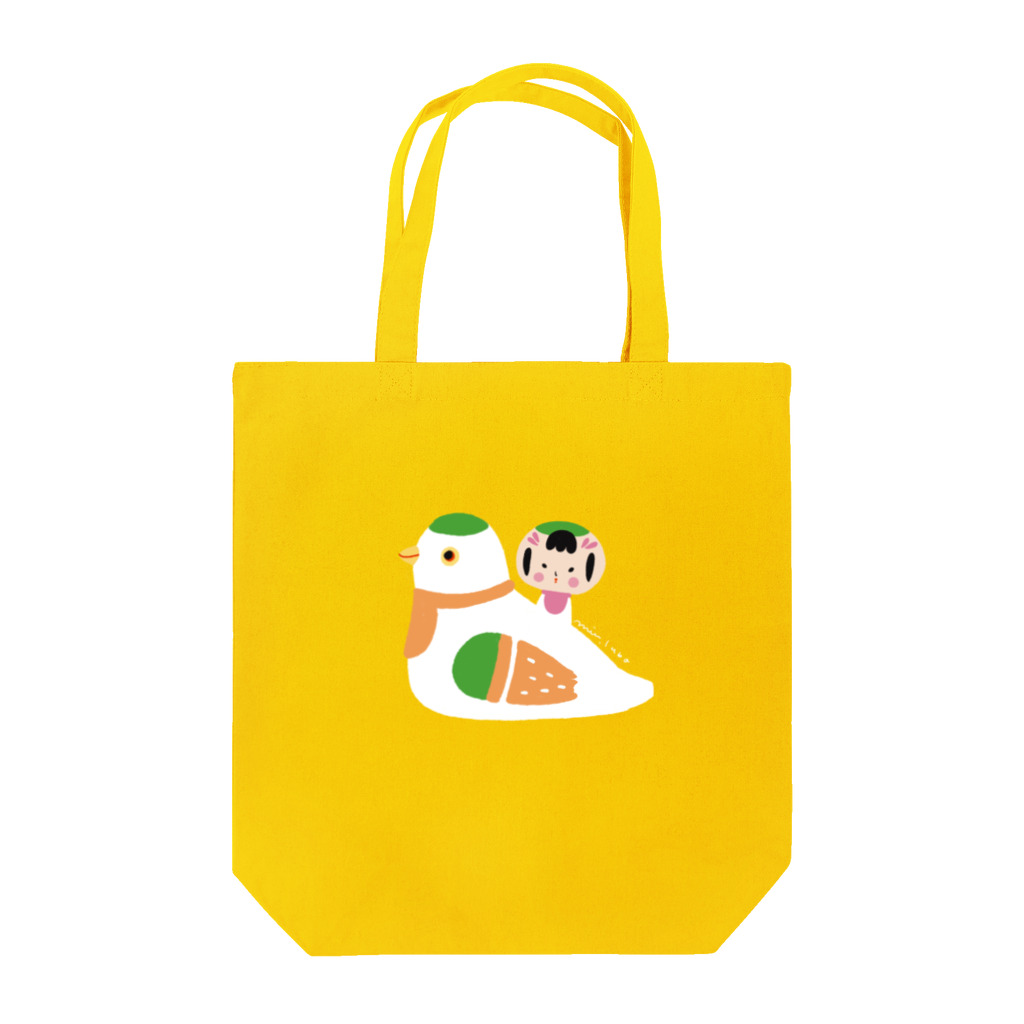 コケシ雑貨のmiu.laboのハトブエ＆こけしちゃん Tote Bag