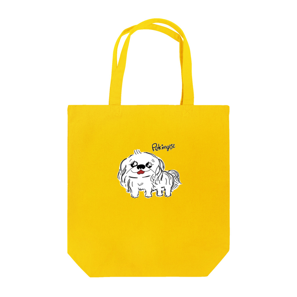 CHOSANAの笑うペキニーズ(白) Tote Bag