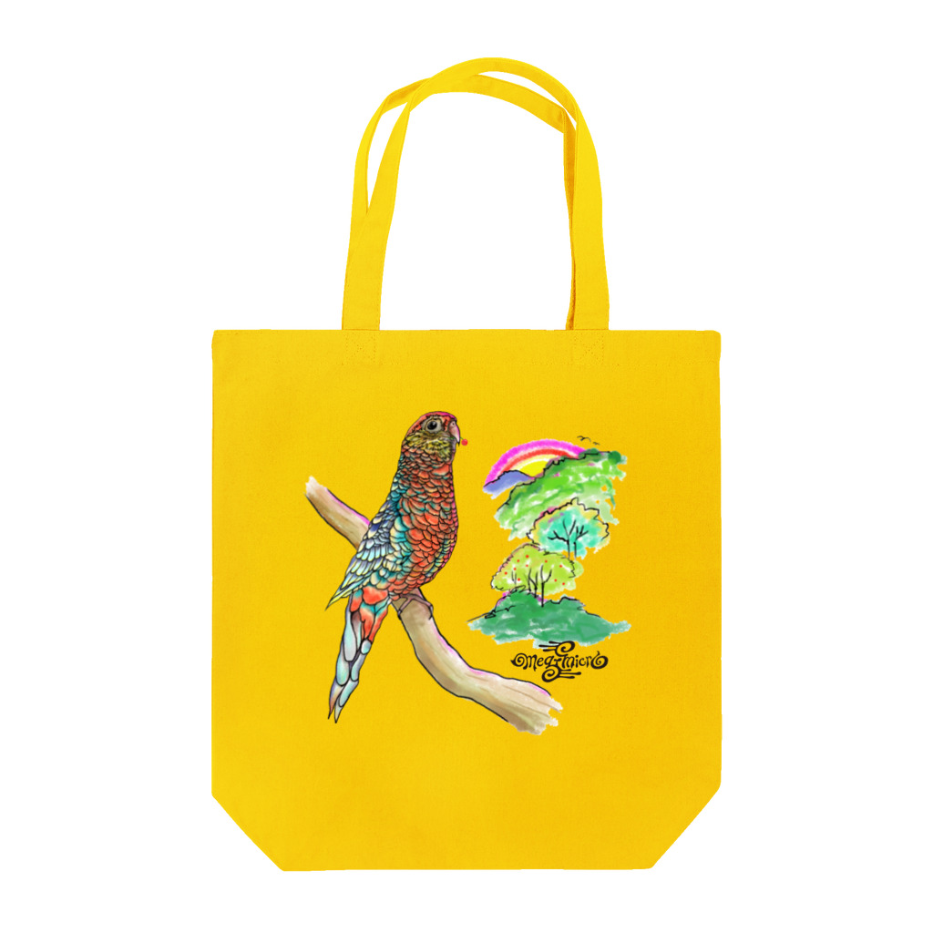 ソラネコ本舗（meg－micro）のココノエインコ　赤い実を届けに Tote Bag