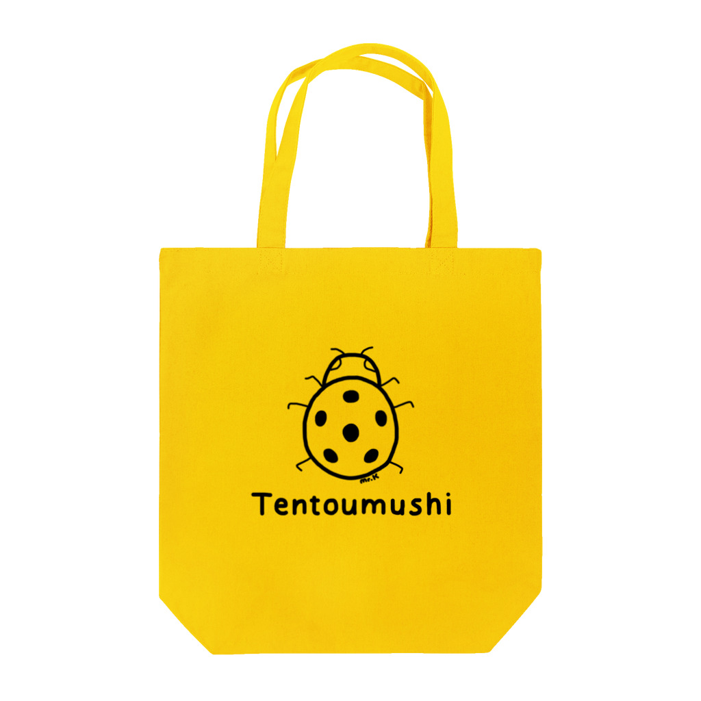 MrKShirtsのTentoumushi (てんとう虫) 黒デザイン トートバッグ