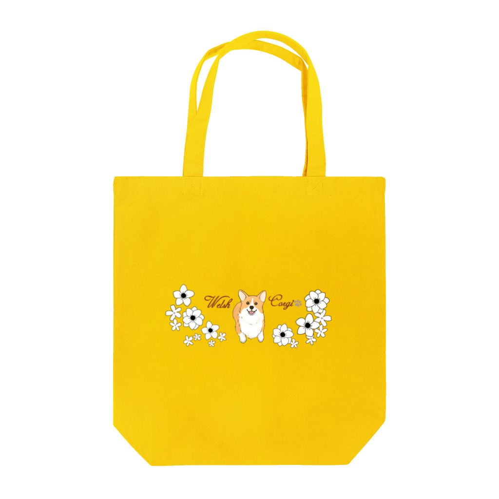  コーギー　REO.REO★のお花とコーギー Tote Bag