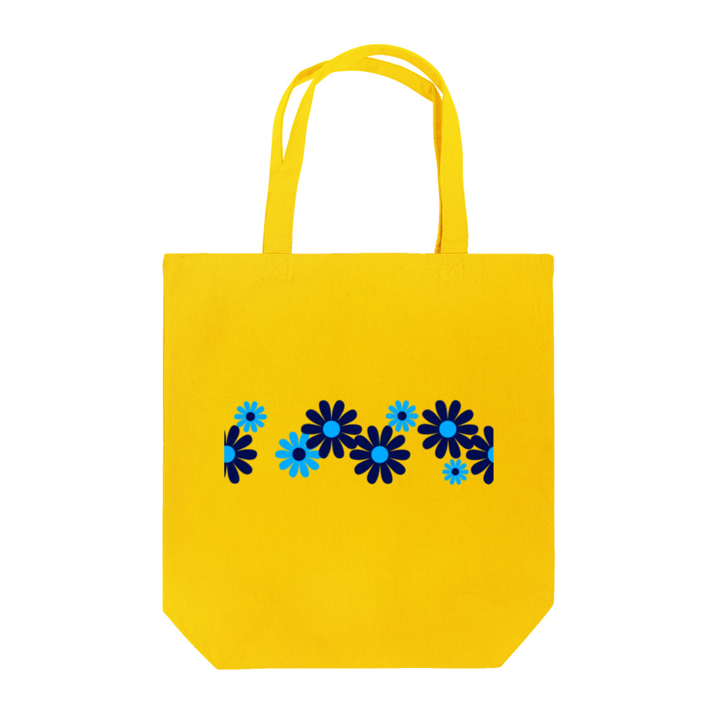 kazeou（風王）のレトロ風花(8枚)青・水色 トートバッグ