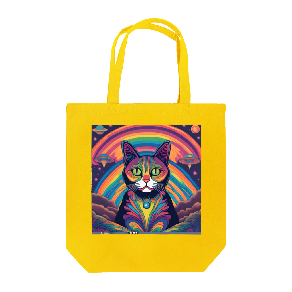 宇宙と猫の夢の中の猫 Tote Bag