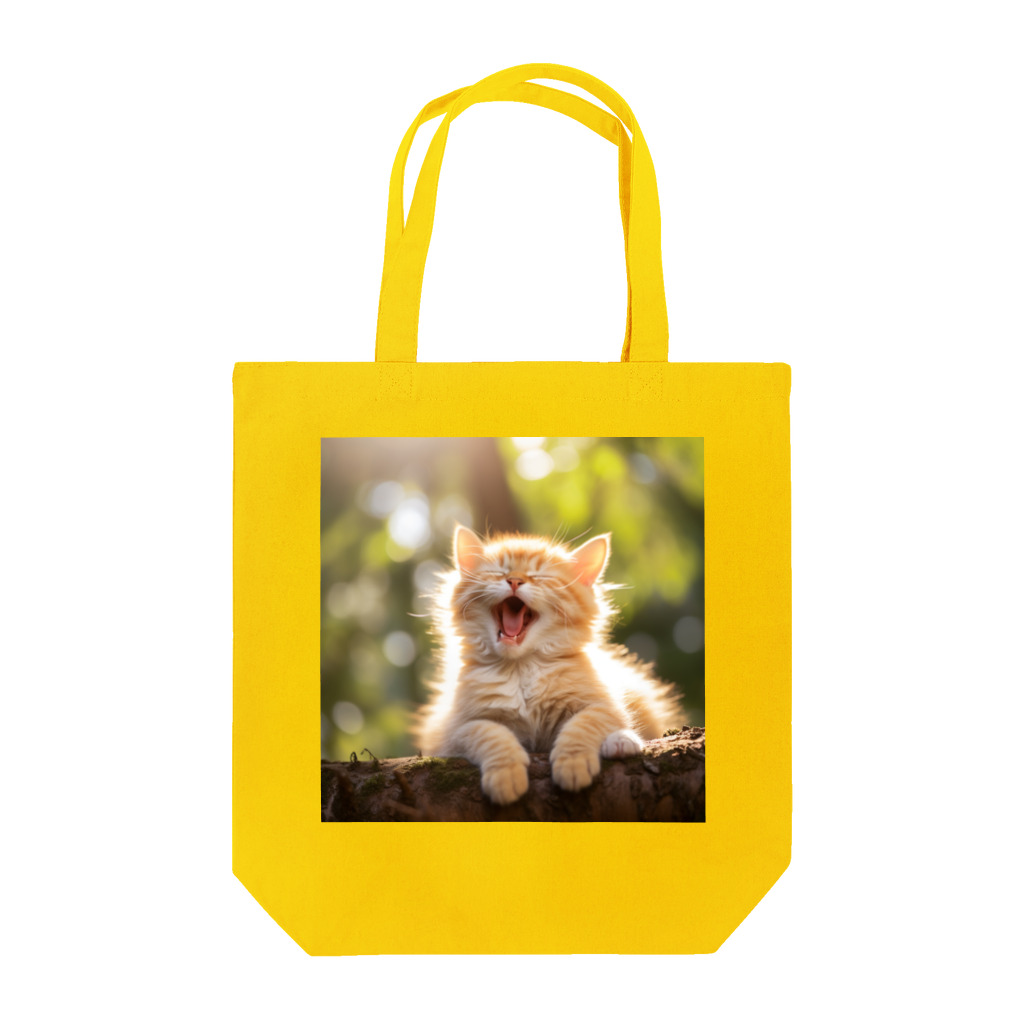 ショップ　猫まみれの子猫のあくび　yawning kitty Tote Bag