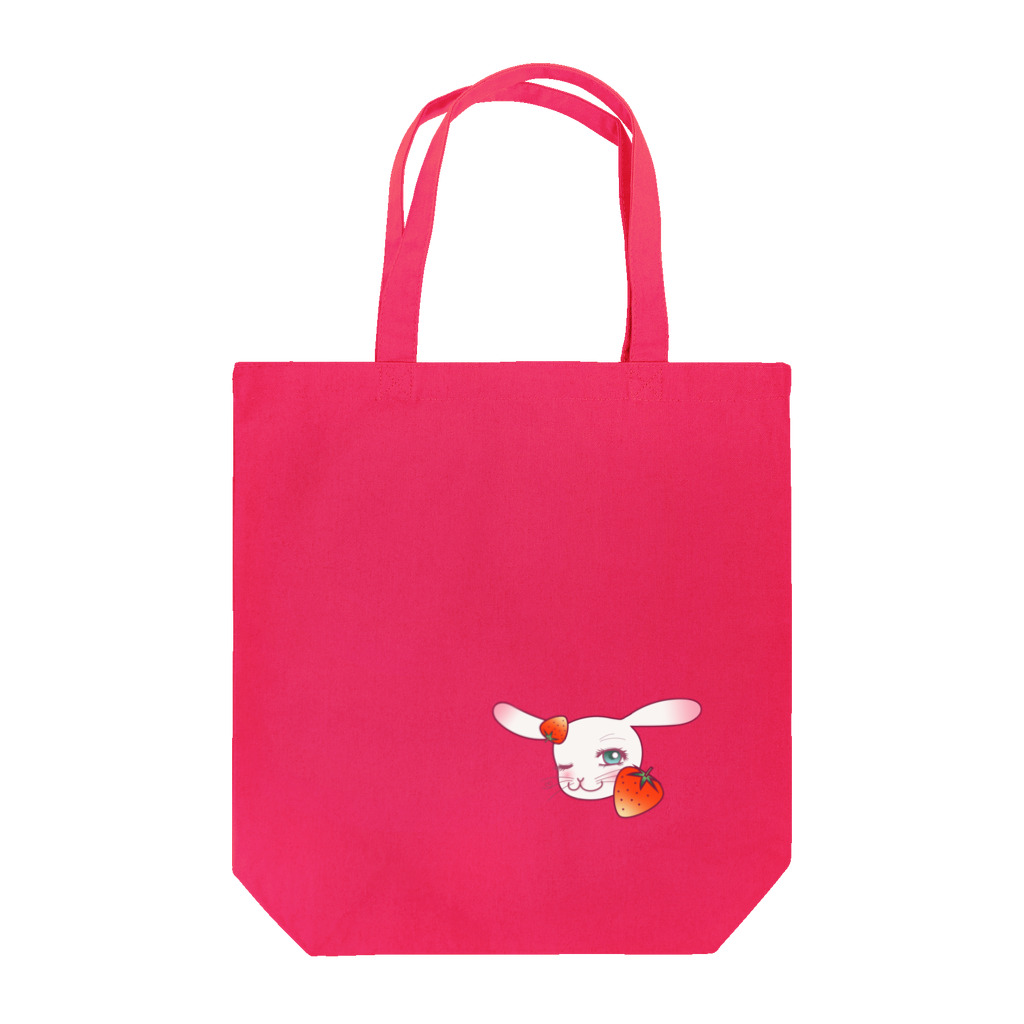 Rabbitflowerの♥らびこ♥イチゴデザイン Tote Bag