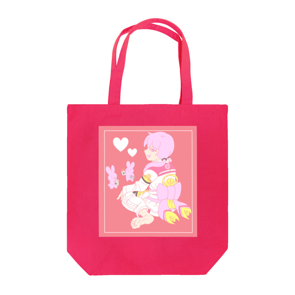 柔術やノーギTシャツのお店の女の子と意識高い系のウサギさん Tote Bag