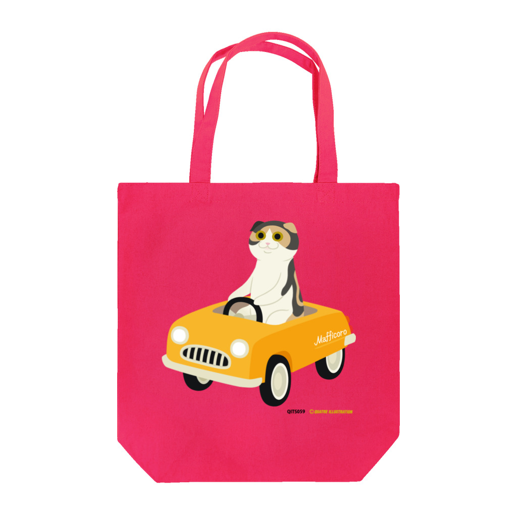 Quatre Illustrationのネコがのってみた♬ 01-1.ペダルカー Tote Bag