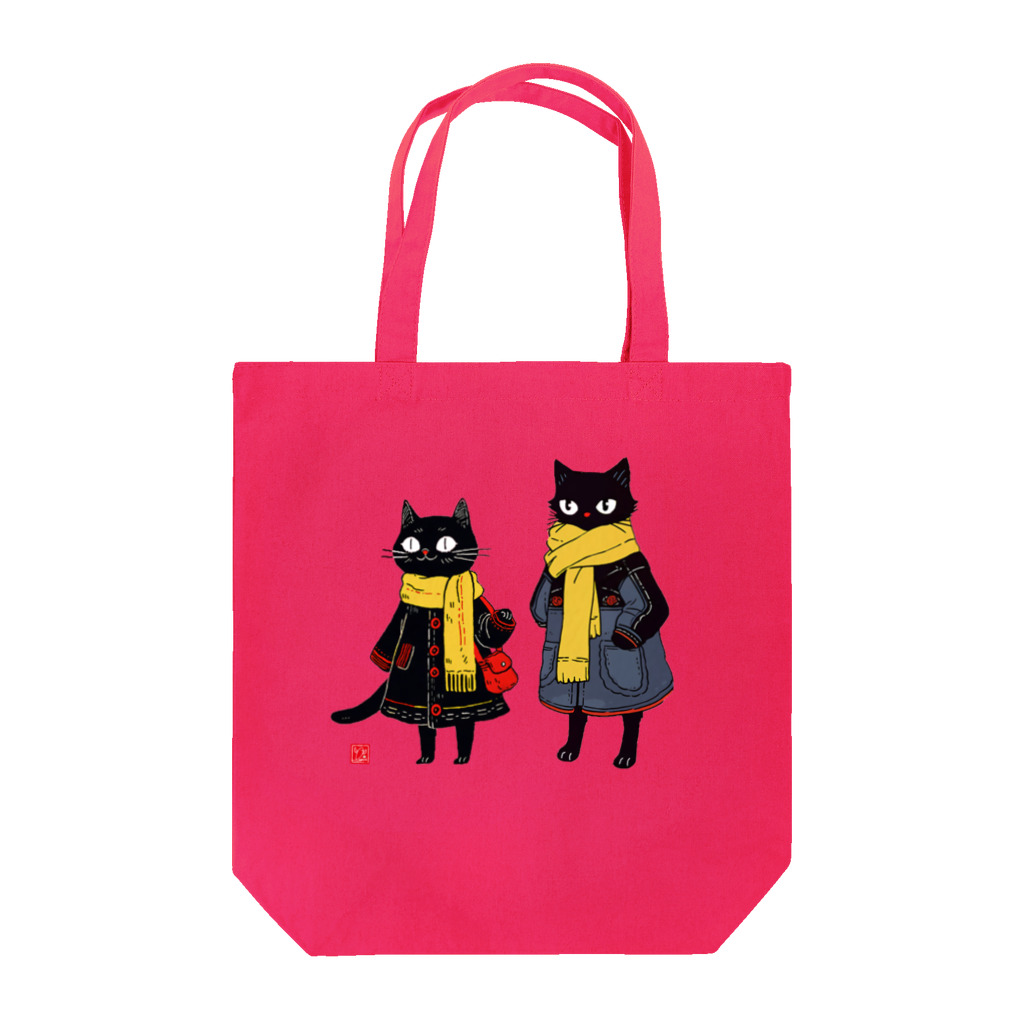 Lapis SHOPの黒猫夫婦のお買い物 トートバッグ