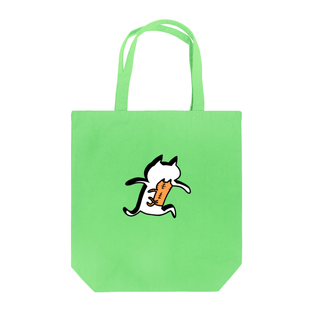 PokuStarのトラが走り、穴をあける Tote Bag