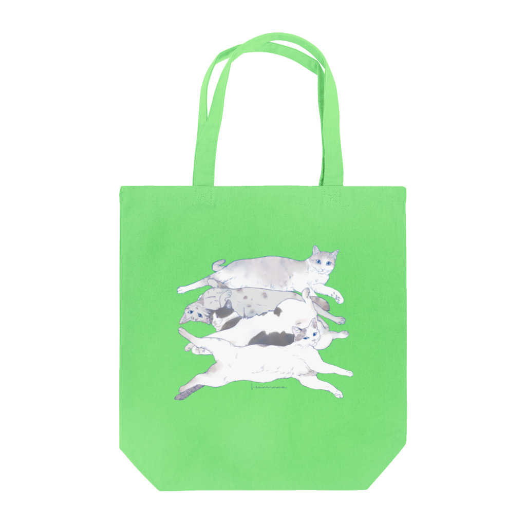 はるさめ商店の長い猫クワッド Tote Bag