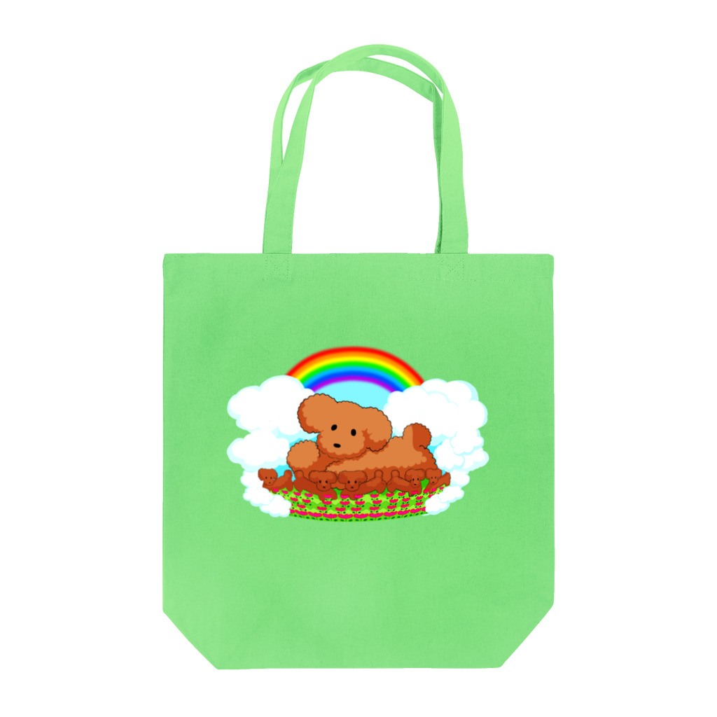 ✨🌈✨ユラクラカン🇯🇵 ✨🌈✨のトイ・プードル🌈ファミリー🌈レインボー　バージョン Tote Bag