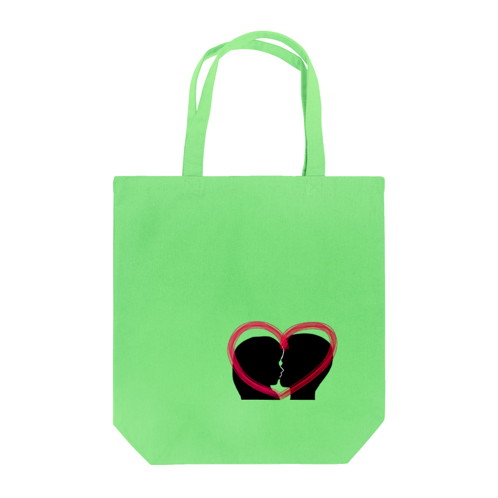 Lily bird（リリーバード）のSilhouette of kiss with heart♥② Tote Bag