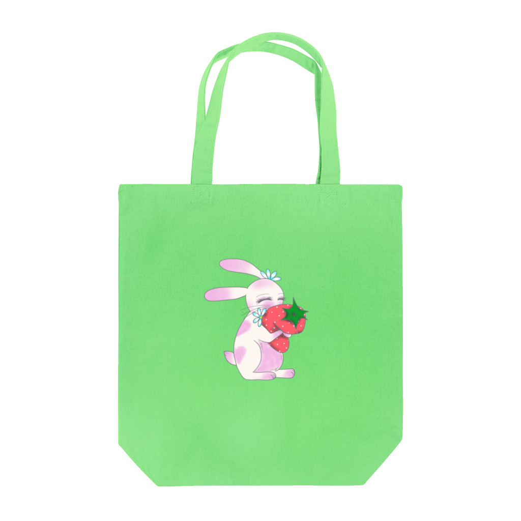 Rabbitflowerの♥らびこ♥の大好きなイチゴギュー Tote Bag