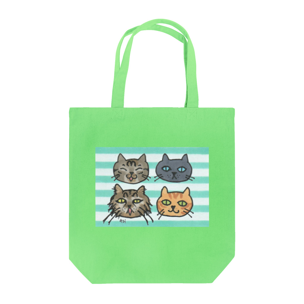miku'ꜱGallery星猫の歴代にゃんズゆるゆるフェイス Tote Bag