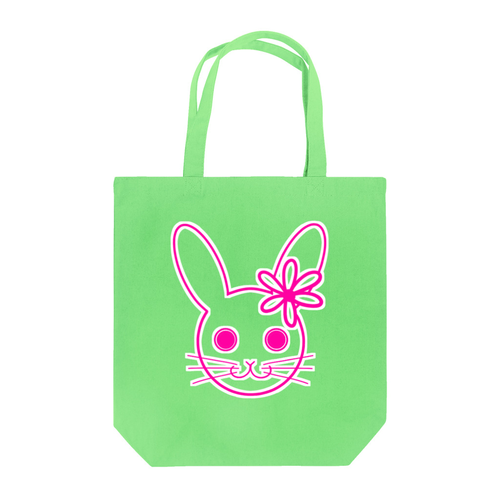 Rabbitflowerのびっくり♥らびこ♥ピンク Tote Bag