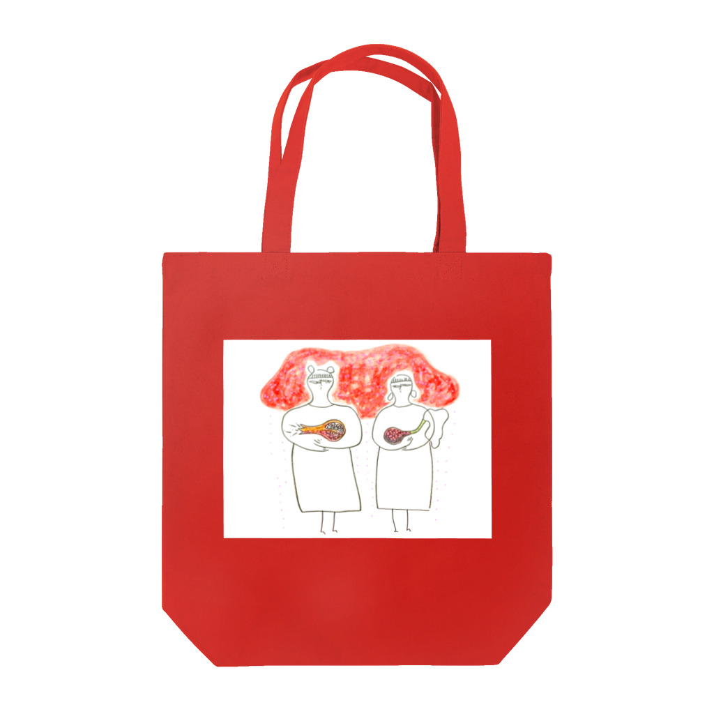 ドッカノダレカのざくろとボンドの実を持つひと Tote Bag