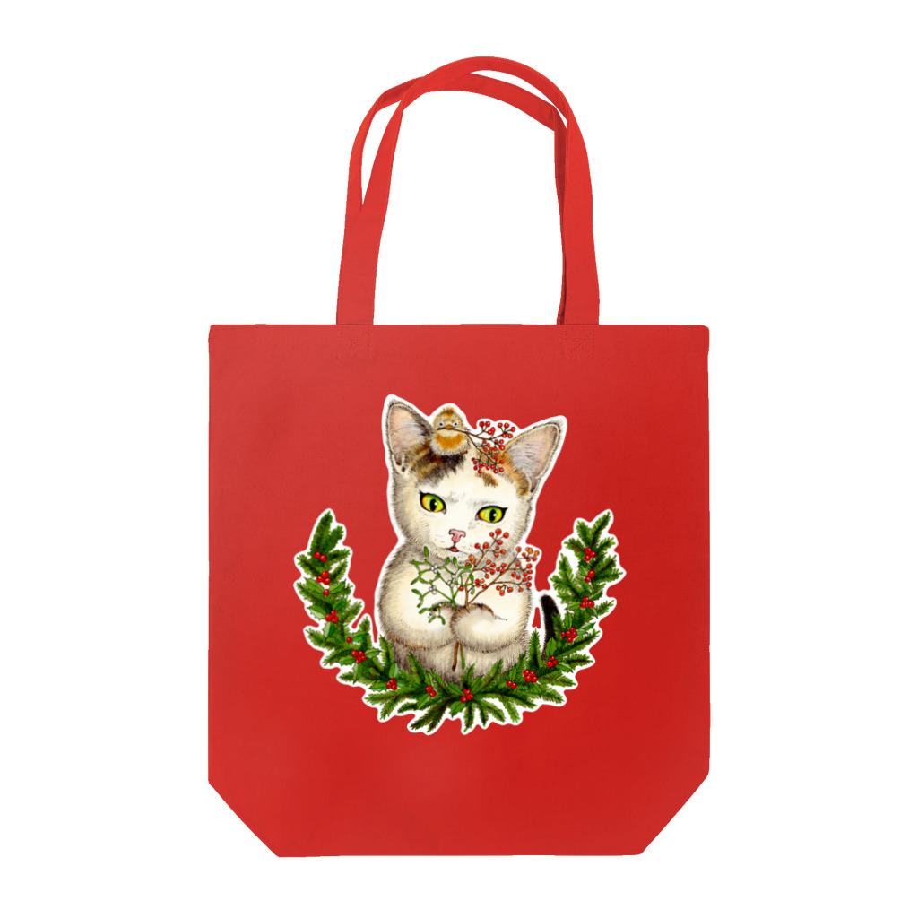 もけけ工房 SUZURI店のクリスマスびわちゃん Tote Bag