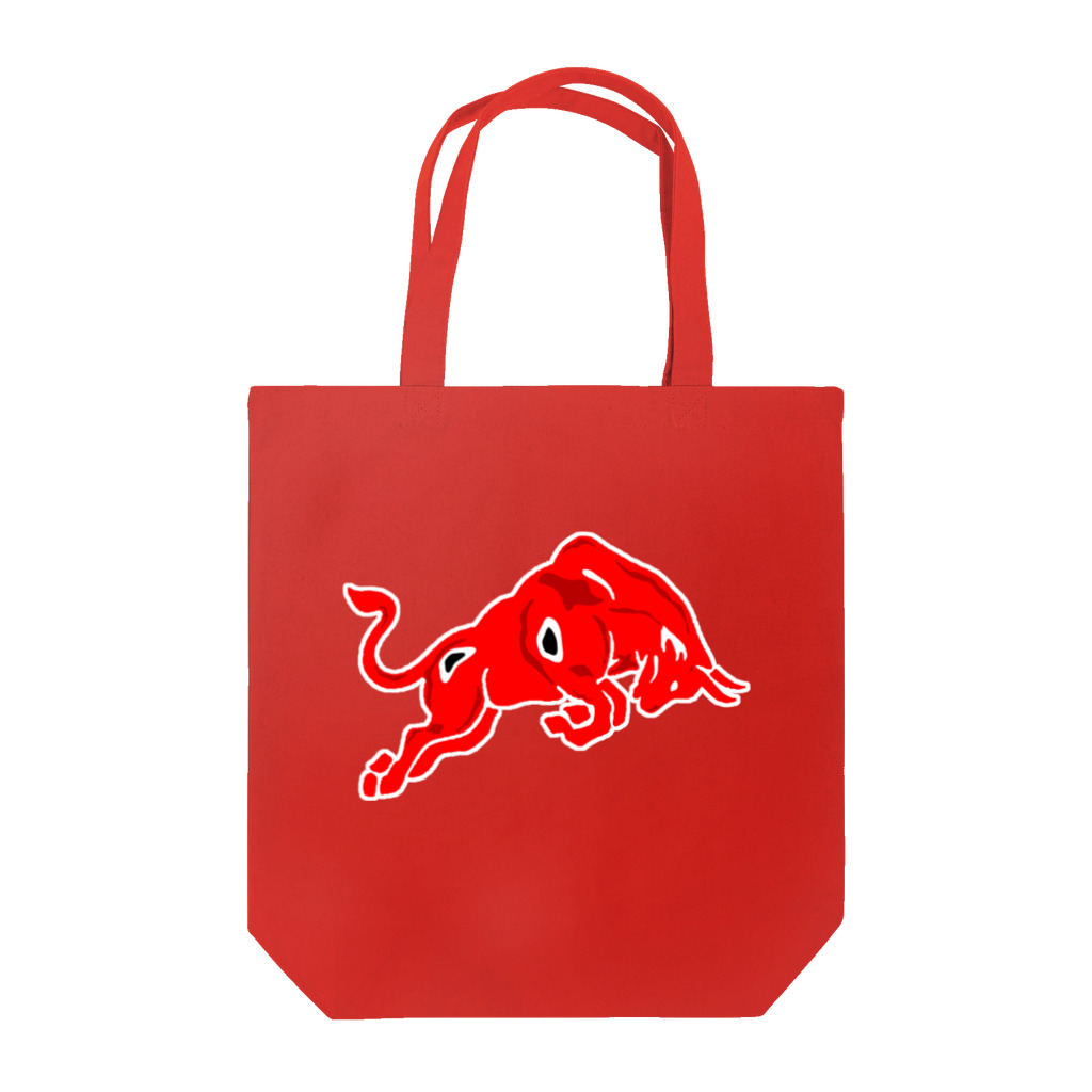 会津・赤ベコ＆ヒーロー販売所の会津・赤ベコ風猛牛 Tote Bag