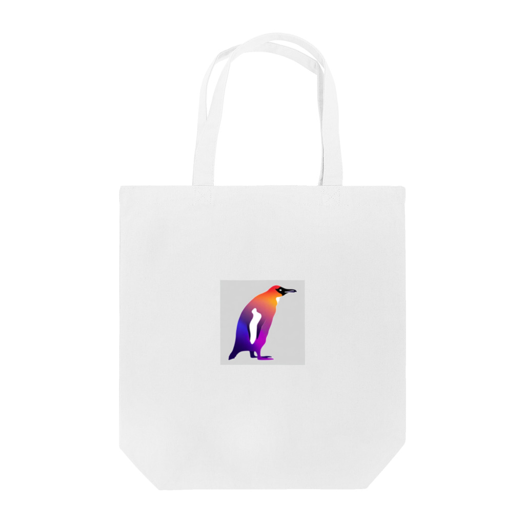 mirinconixの紫からオレンジのグラデーションのペンギン トートバッグ