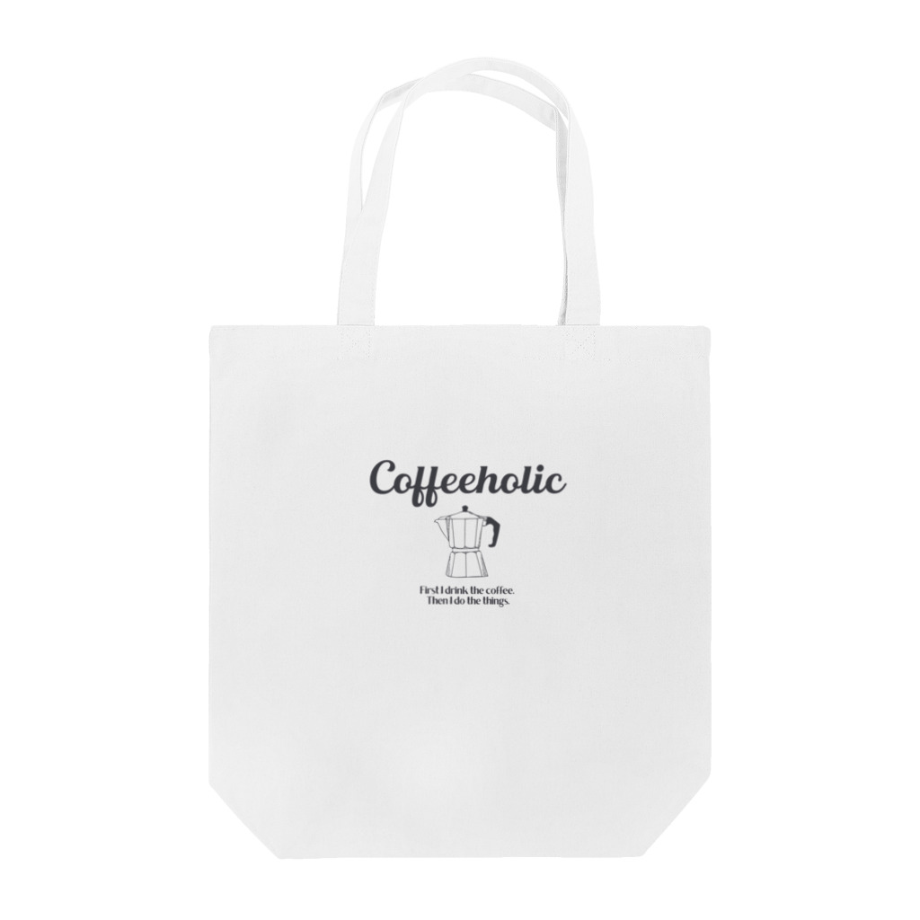 かえる商店のCOFFEEHOLIC black logo Tote Bag