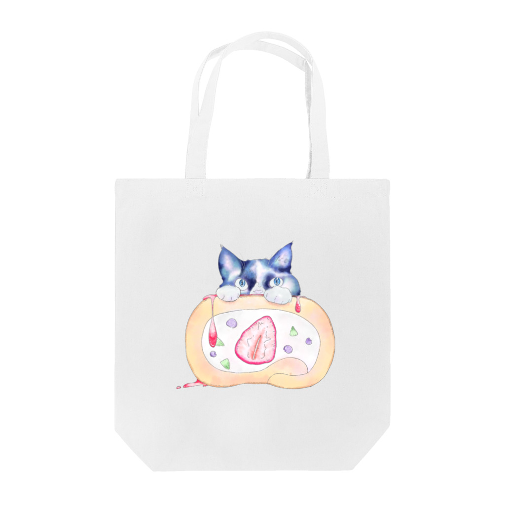 あぷあっぷるの猫とロールケーキ Tote Bag