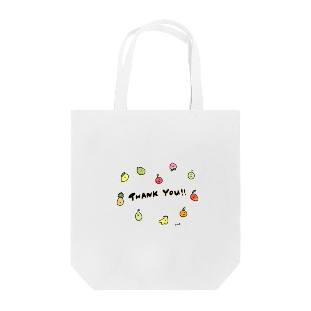 rukappleのサンキューフルーツたち　Thank you Grateful Lovely Fruit Tote Bag