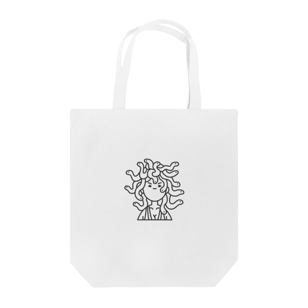 Ikarus ギリシャ神話の芸術のメデューサかわいい顔ヘビハロウィーン Tote Bag