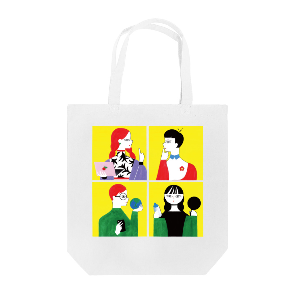 生き方見本市TOKAIの2.全員黄色正方形（大） Tote Bag