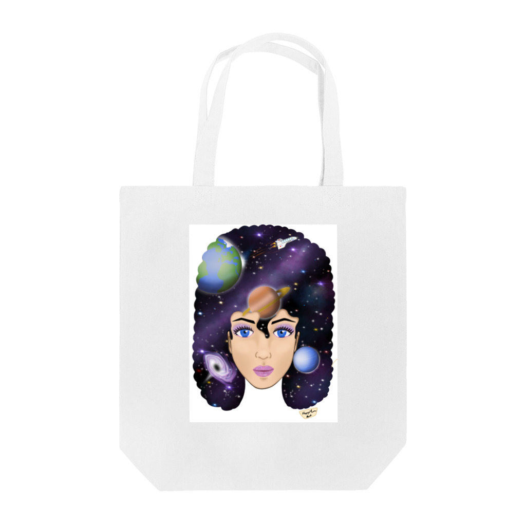 Happy Moon ArtのUniverse girl Tote Bag