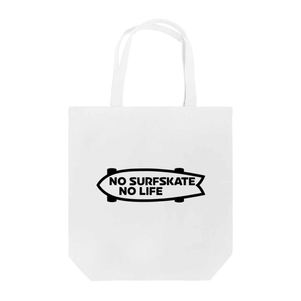 QUQU_WORKSのノーサーフスケートノーライフ サーフスケートボードデザイン ブラック Tote Bag