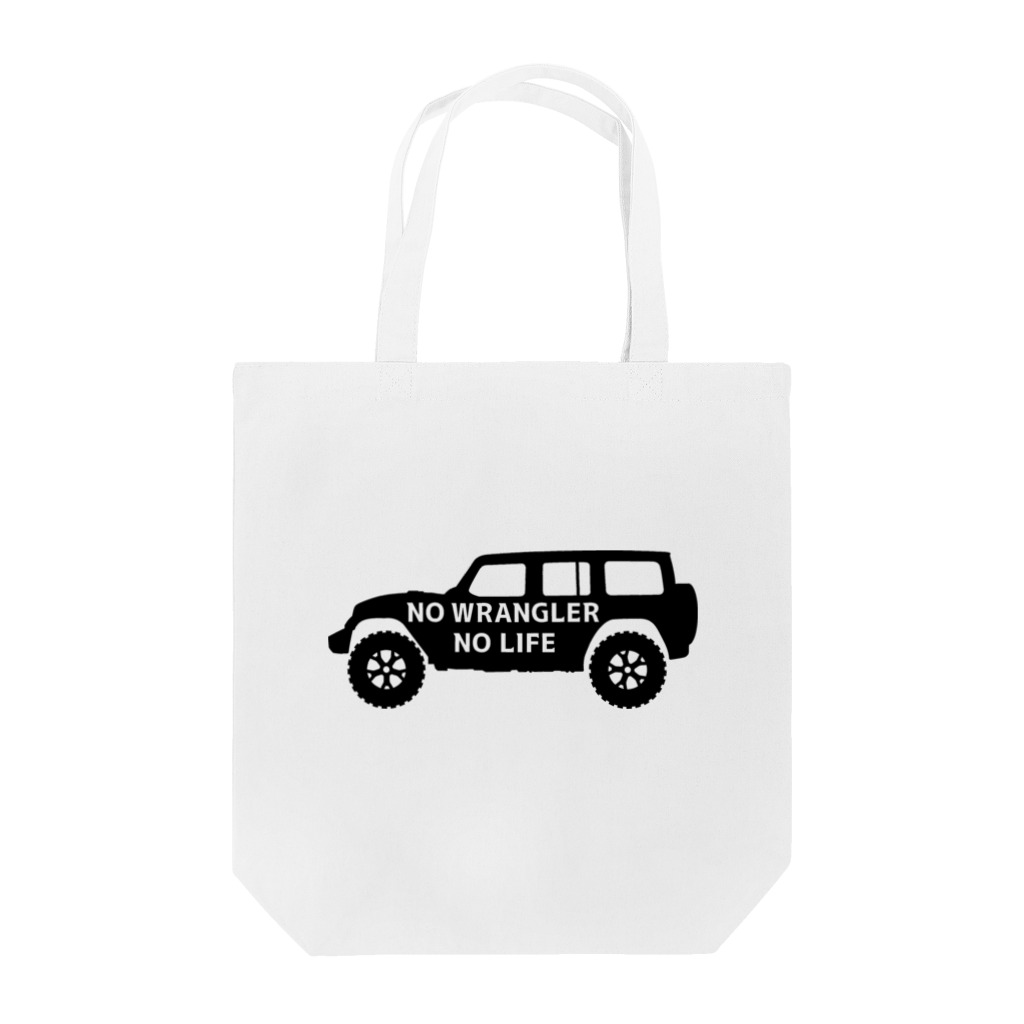 QUQU_WORKSのノーラングラーノーライフ ジープ ブラック Tote Bag