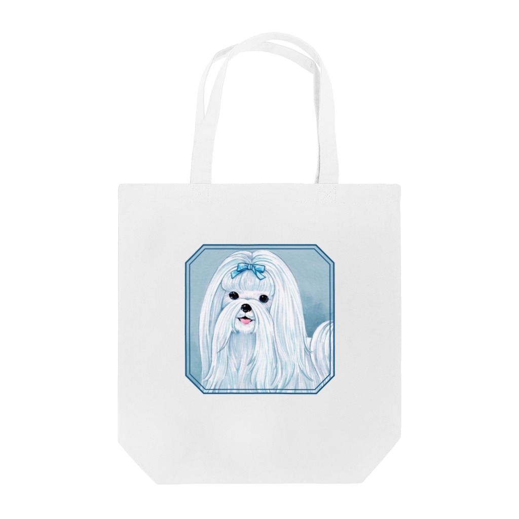 ANNATENのmaltese tote bag / black トートバッグ