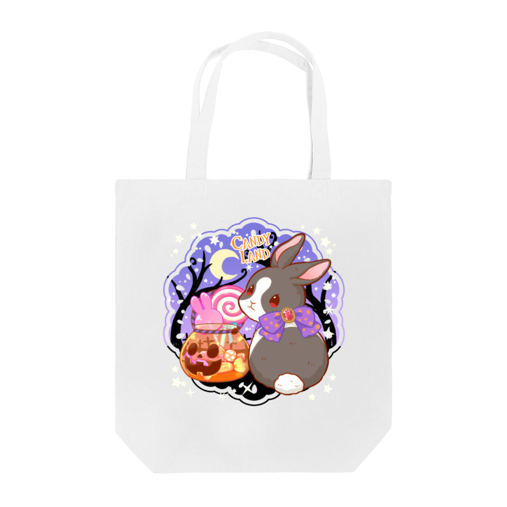 あずみのキャンディランドの【ハロウィン限定】キャンディポットと黒うさちゃん Tote Bag