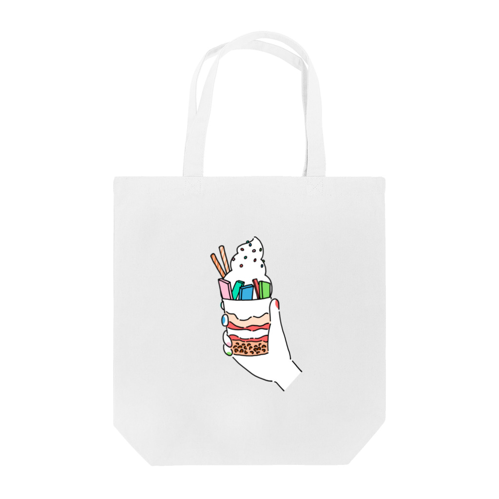 スズキナリのお店の【ソフトクリームとネイル】トートバッグ Tote Bag