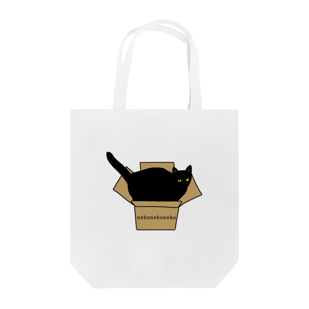 小鳥と映画館の黒猫と段ボール Tote Bag