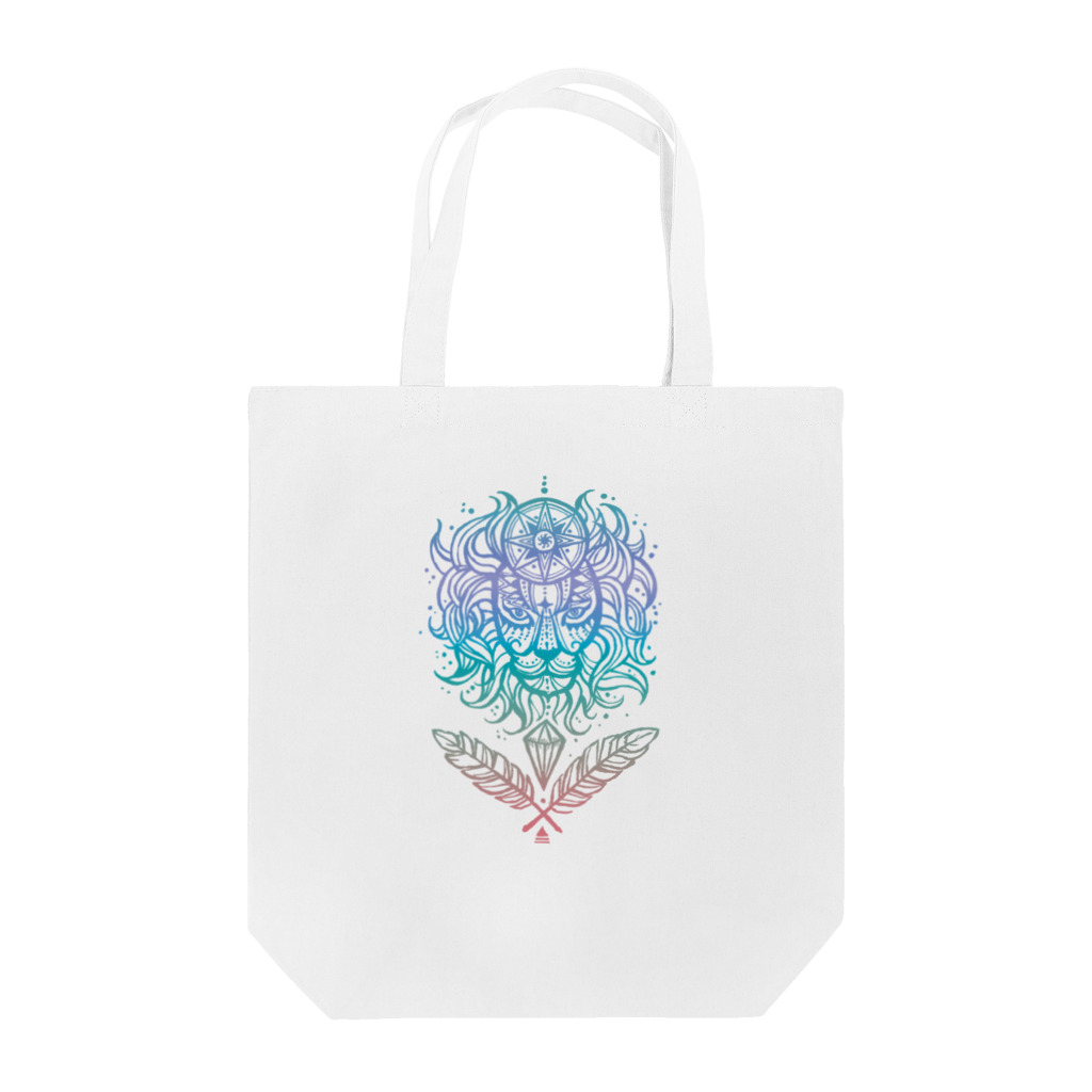 魔法のアイテム屋　SUZURI店の宇宙ライオン（カラフル） Tote Bag