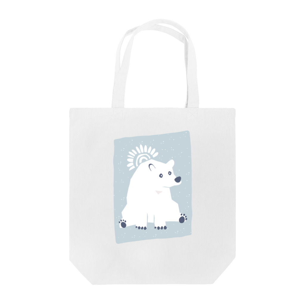 SugarWaterCat-art-graphicsの【 しろくま 】ブルー / 白熊 シロクマ ゆるかわ 動物 北欧 トートバッグ