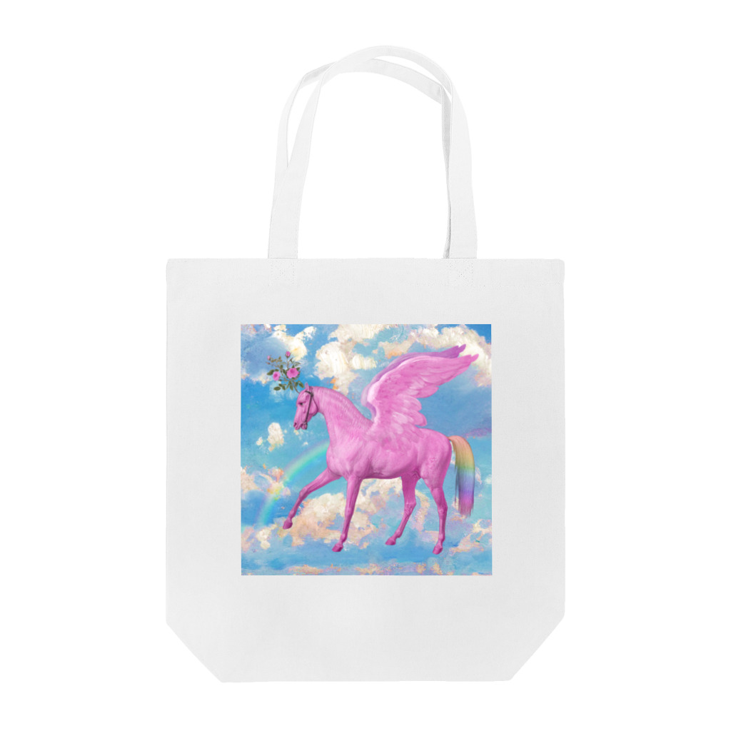 花園のピンク・ユニコーン Tote Bag