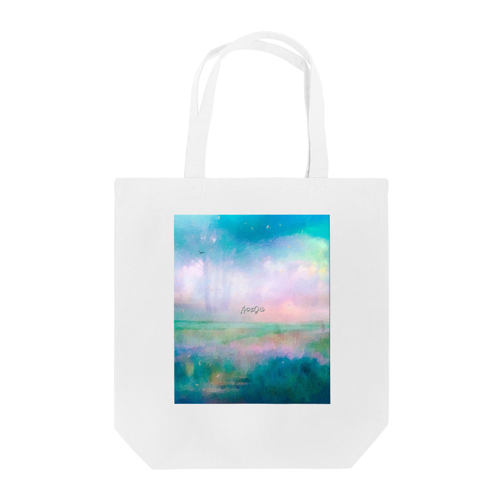 【ホラー専門店】ジルショップの油絵風の癒しデザイン(ターコイズブルー) Tote Bag