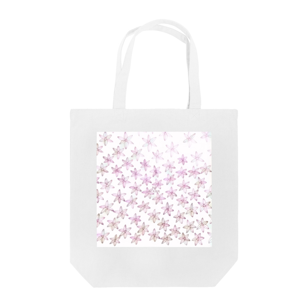 【ホラー専門店】ジルショップの手描き＊ピンクのハナニラ＊イラスト トートバッグ