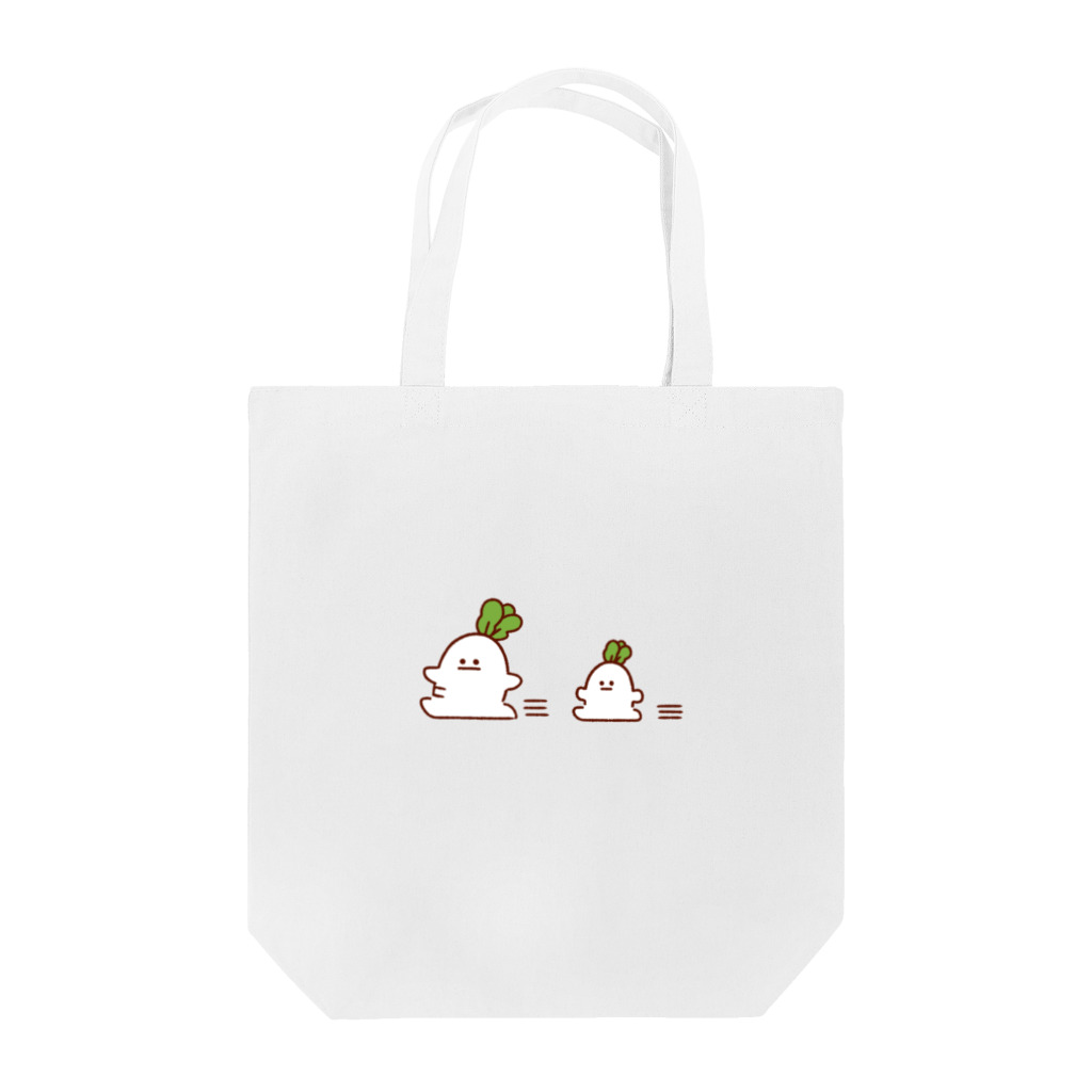 こめつぶ店の走る大根たち Tote Bag