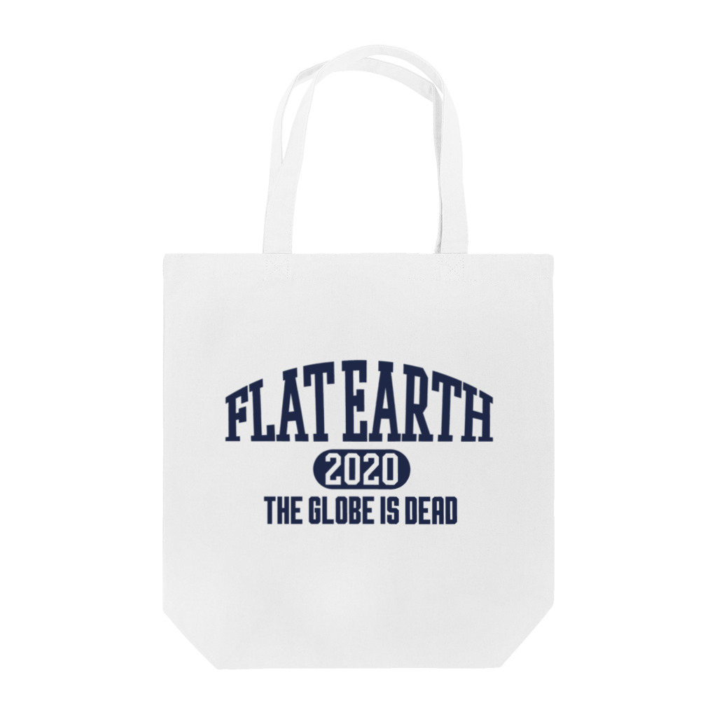 Mappila SHOPのカレッジ風(ネイビー)　フラットアース FLATEARTH Tote Bag